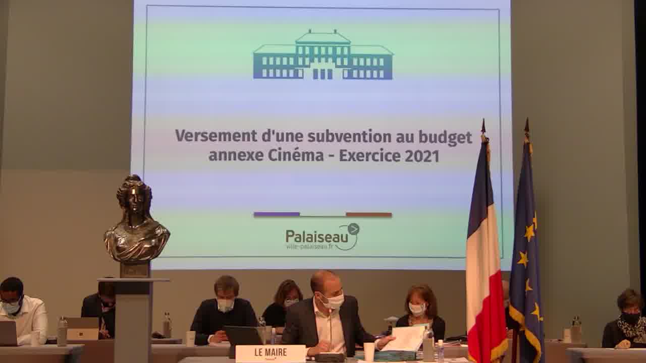 Versement d'une subvention au budget annexe Cinéma - Exercice 2021